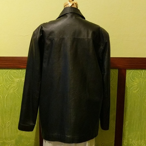 Men's black leather jacket - Picture 2 of 7